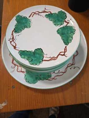 Grape Leaf Rustic Stoneware